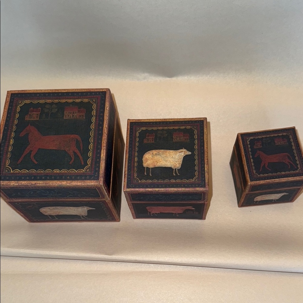Rustic Farm Animal Decorative Boxes - Picture 2 of 16